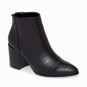 Julianna Pointed Toe Embossed Block Heel Boot